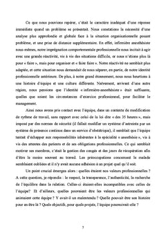 Valeurs professionnelles et equipe soignante