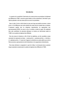 Acteurs prives dans le systeme de reglement des differends de l'OMC