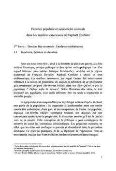 Violence et symbolicite coloniale dans Les tenebres exterieures