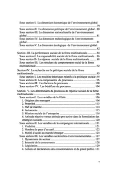 Les determinants de la reponse sociale et la performance sociale