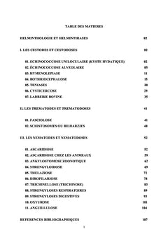 HELMINTHOLOGIE ET HELMINTHIASES