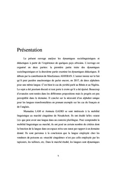 Dynamiques sociolinguistiques et didactiques en Afrique
