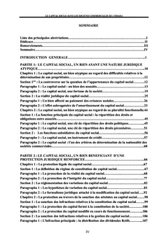 Le Capital social dans les societes commerciales de l'OHADA
