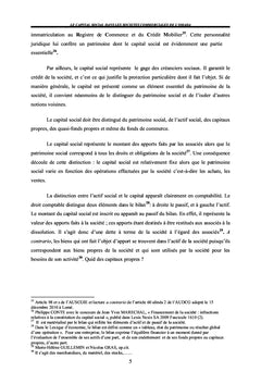 Le Capital social dans les societes commerciales de l'OHADA