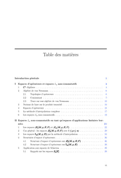 Espaces Lp Non Commutatifs Et Des Applications à L'analyse De Fourier