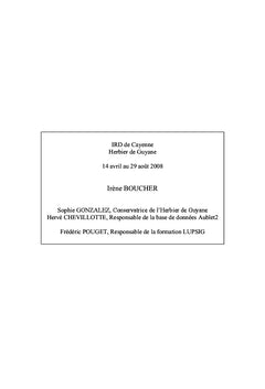 Système d'informations géographiques de l'Herbier de Guyane