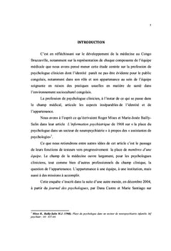 Problématique de la profession de psychologue clinicien au Congo