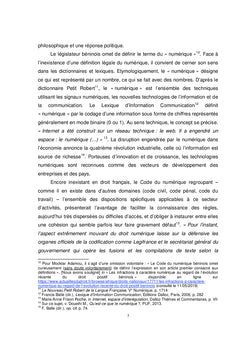 Code du numérique en République du Bénin