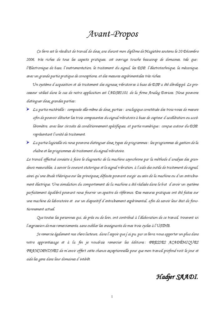 Instrumentation à base de DSP dédiée aux mesures vibratoires