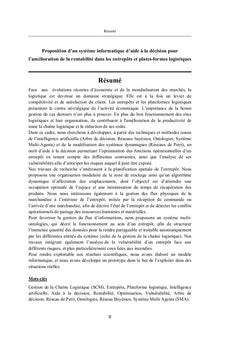 Proposition d'un système informatique d'aide à la décision