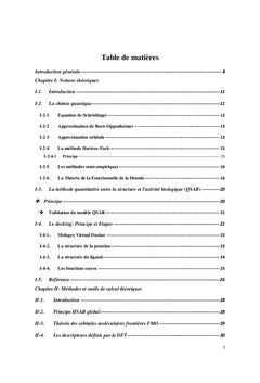 Etude computationnelle des corrélations structure-activité (FLAVONES)