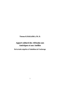Apport culturel des Africains aux Amériques et aux Antilles