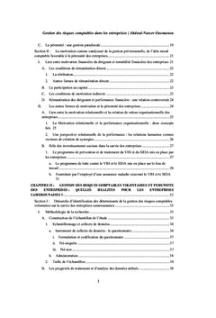 Gestion des risques comptables et pérennité des entreprises