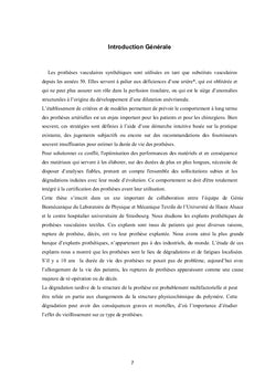 Étude du vieillissement des prothèses vasculaires