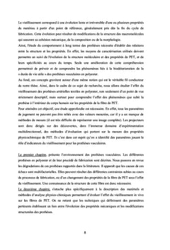 Étude du vieillissement des prothèses vasculaires