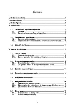 Pseudomonas aeruginosa et effluents : impact de l'hôpital