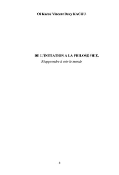 De l'initiation à la philosophie