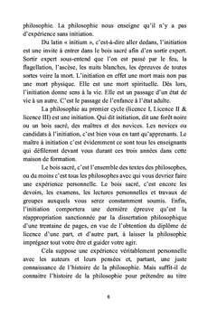 De l'initiation à la philosophie