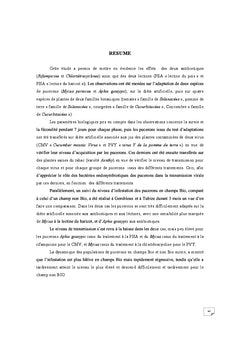 Interaction Pucerons-Bactéries-plantes dans la Lutte Chimio Écologique