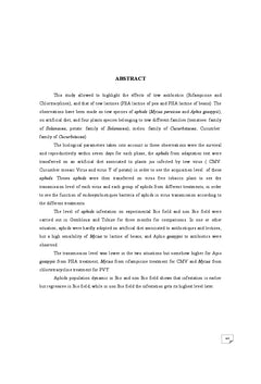 Interaction Pucerons-Bactéries-plantes dans la Lutte Chimio Écologique