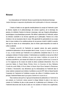 Métamorphoses de l'intériorité