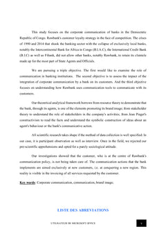 Communication Corporate des banques en RDC