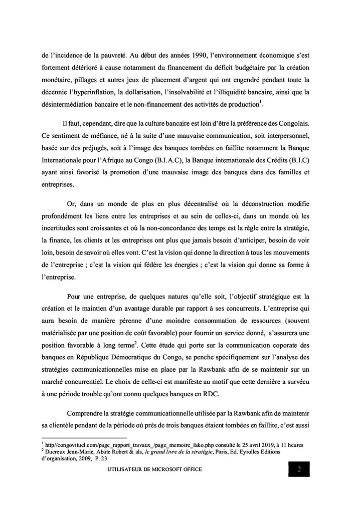 Communication Corporate des banques en RDC