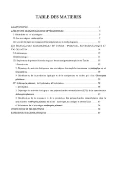 Potentiel biotechnologique des microalgues extremophiles tunisiennes
