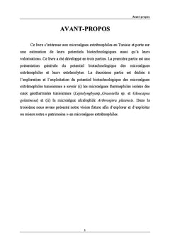 Potentiel biotechnologique des microalgues extremophiles tunisiennes