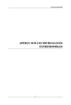 Potentiel biotechnologique des microalgues extremophiles tunisiennes
