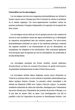 Potentiel biotechnologique des microalgues extremophiles tunisiennes