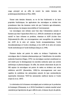 Potentiel biotechnologique des microalgues extremophiles tunisiennes
