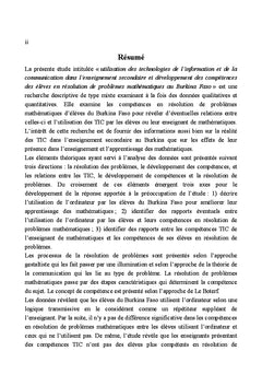 Usage des TIC en mathématiques dans le secondaire au Burkina Faso