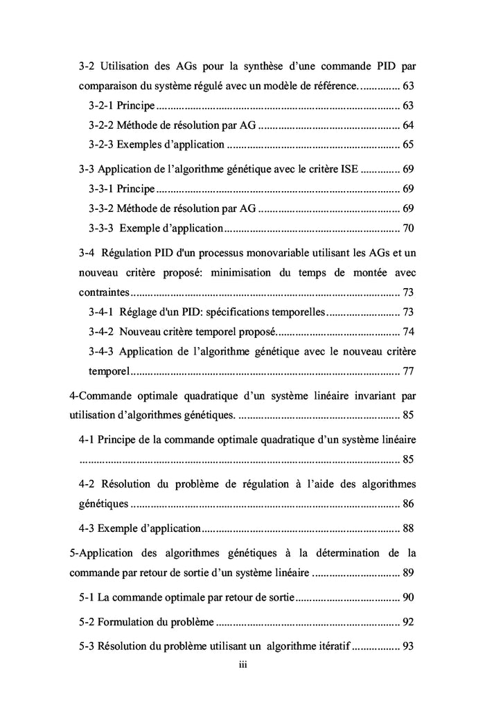 Algorithmes génétiques appliqués à l'optimisation des lois de commande