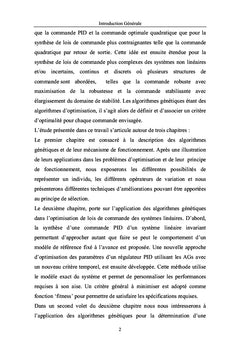 Algorithmes génétiques appliqués à l'optimisation des lois de commande