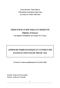 Kystes et fistules congénitaux du dos du nez