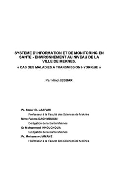 Système d'information et de monitoring en santé-environnement