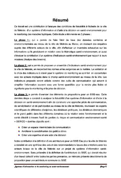 Système d'information et de monitoring en santé-environnement