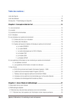 Système d'information et de monitoring en santé-environnement