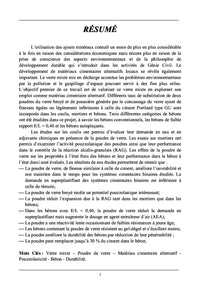 Optimisation du verre broyé dans des systèmes cimentaires binaires