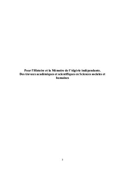 Pour l'Histoire et la Mémoire de l'Algérie indépendante