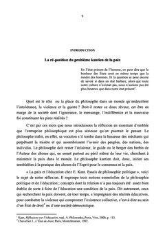 La paix et l'éducation chez E. Kant
