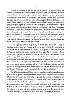 La paix et l'éducation chez E. Kant