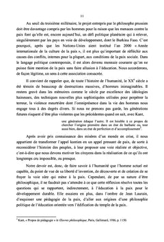 La paix et l'éducation chez E. Kant
