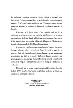 La sécurité et l'etat de droit en république centrafricaine