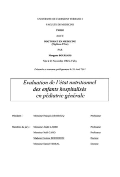 Evaluation de l'état nutritionnel des enfants