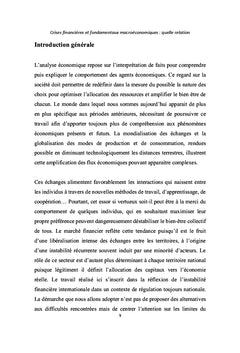 Crises financières et fondamentaux macroéconomiques, quelle relation?