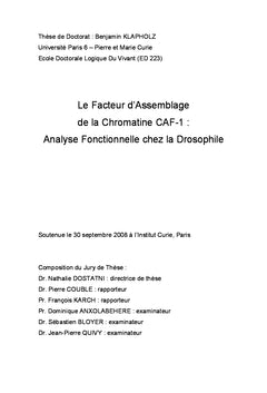 Assemblage de la chromatine