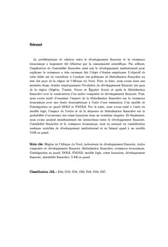 Analyse des politiques de libéralisation financière en Afrique du Nord