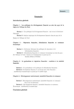 Analyse des politiques de libéralisation financière en Afrique du Nord